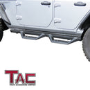 TAC Sidewinder Running Boards Fit 2018-2025 Jeep Wrangler JL 4 Door | 2021-2025 Wrangler JL 4xe SUV 4" Drop Fine Texture Black Side Steps Nerf Bars Rock Slider Armor Off-Road Accessories (2pcs)-2