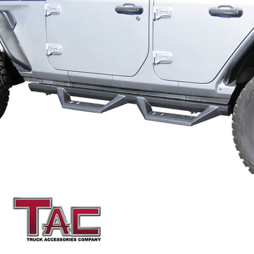 TAC Sidewinder Running Boards Fit 2018-2026 Jeep Wrangler JL 4 Door|2021-2024 Wrangler JL 4xe SUV 4" Drop Fine Texture Black Side Steps Nerf Bars Rock Slider Armor Off-Road Accessories (2pcs) - 0