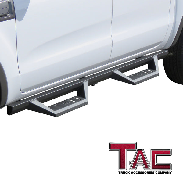 TAC Sidewinder Running Boards Fit 2019-2023 Ford Ranger SuperCrew Cab Truck Pickup 4” Drop Fine Texture Black Side Steps Nerf Bars Rock Slider Armor Off-Road Accessories (2pcs)