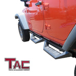 TAC Sidewinder Running Boards Fit 2007- 2018 Jeep Wrangler JK 4 Door SUV 4” Drop Fine Texture Black Side Steps Nerf Bars Rock Slider Armor Off-Road Accessories (2pcs)