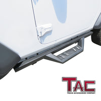 TAC Sidewinder Running Boards Fit 2018-2023 Jeep Wrangler JL 2 Door SUV 4” Drop Fine Texture Black Side Steps Nerf Bars Rock Slider Armor Off-Road Accessories (2pcs)