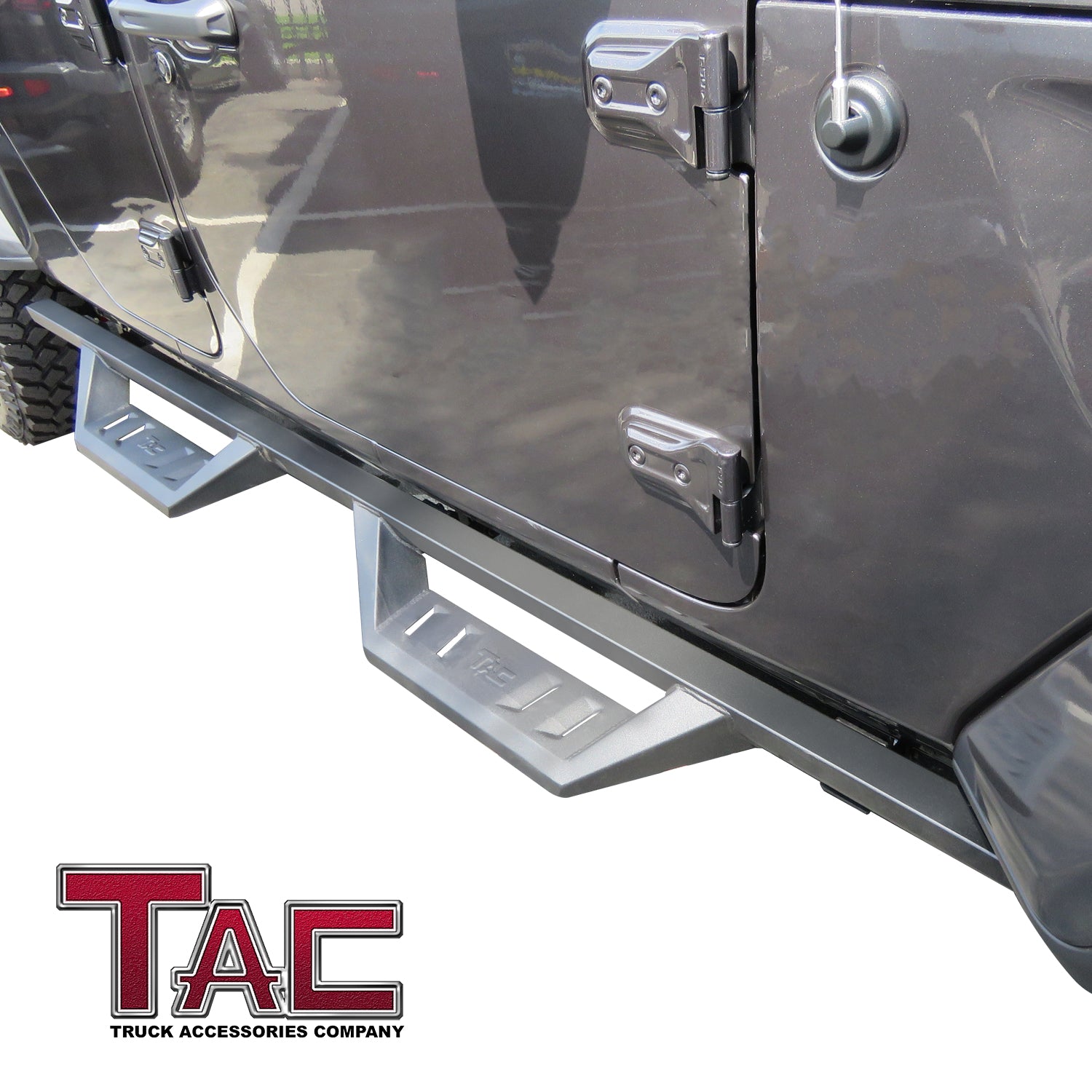 TAC Sidewinder Running Boards Fit 2020-2025 Jeep Gladiator JT 4" Drop Fine Texture Black Side Steps Nerf Bars Rock Slider Armor Off-Road Accessories (2pcs) - 0