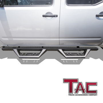 TAC Sidewinder Running Boards Fit 2005-2026 Nissan Frontier Crew Cab Truck 4" Drop Fine Texture Black Side Steps Nerf Bars Rock Slider Armor Accessories (2pcs) - 0