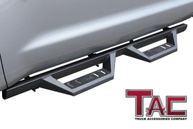 TAC Sidewinder Running Boards Fit 2007-2021 Toyota Tundra Double Cab 4" Drop Fine Texture Black Side Steps Nerf Bars Rock Slider Armor Off-Road Accessories (2pcs) - 0