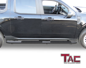TAC Side Steps Running Boards for 2022-2025 Ford Maverick / Maverick Hybrid Truck Pickup 4.25" Oval Bend Texture Black Side Bars Nerf Bars (Texture Powder Coating Brackets) - 0