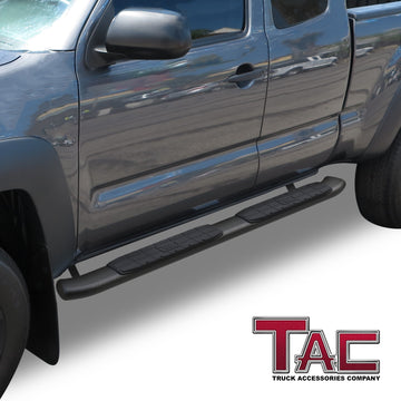 TAC Side Steps Running Boards Compatible with 2005-2023 Toyota Tacoma Access Cab Truck Pickup 4.25" Texture Black Side Bars Nerf Bars Off Road Accessories (2pcs) - 0