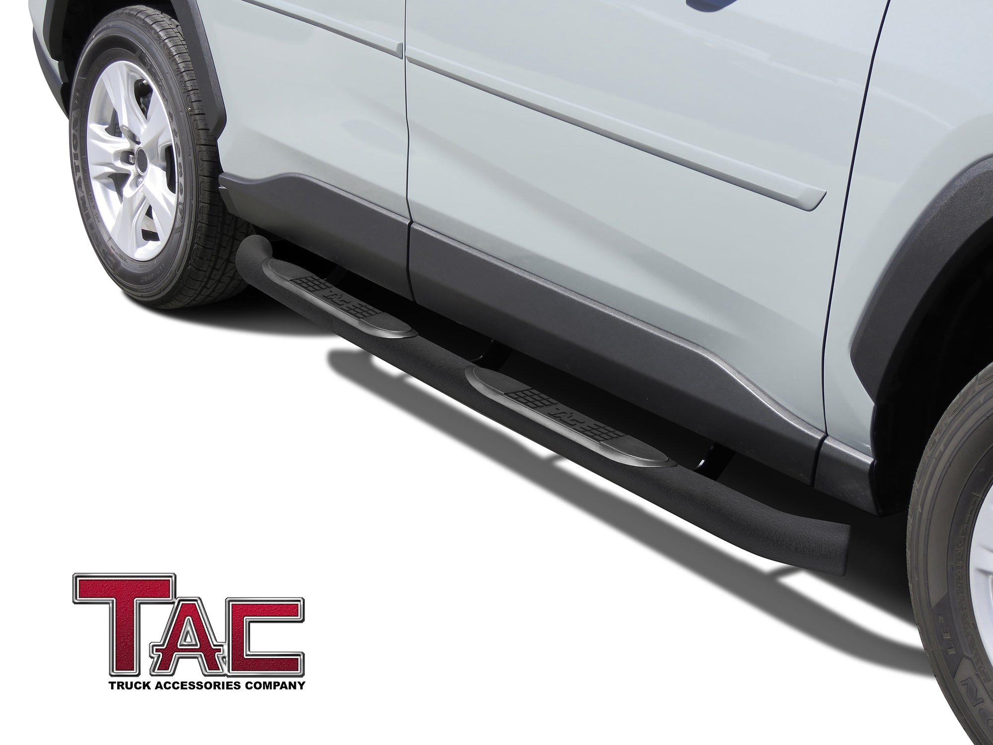 TAC 3" Texture Black Side Steps Compatible with 2019-2025 Toyota RAV4| Running Boards| Side Bars| Step Rails| Nerf Bars|Rocker Slider| SUV Accessories (2 PCS) - 0