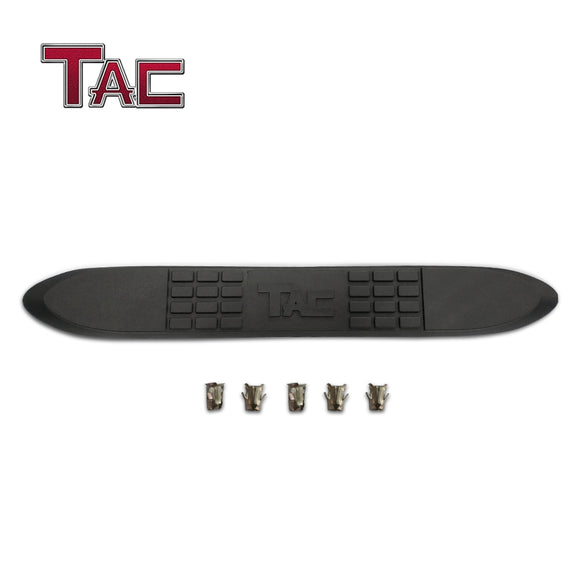 TAC Replacement Step Pad with TAC Logo for 3 Inch Round Tube Heavy Texture Black Side Steps Running Board Side Bar Nerf Bar 1 Step Pad with 5 Clips (Only Fit TAC Brand 3" Side Steps)