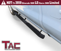 TAC Heavy Texture Black PNC Side Steps For 2019-2023 Chevy Silverado/GMC Sierra 1500 | 2020-2024 Chevy Silverado/GMC Sierra 2500/3500 Double Cab | Running Boards | Nerf Bars | Side Bars