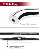 TAC 3" Stainless Steel Side Steps Compatible with 2019-2023 Ford Ranger Super Cab| Running Boards| Side Bars| Step Rails| Nerf Bars| Rocker Slider| Pickup Truck Accessories (2 PCS)-6