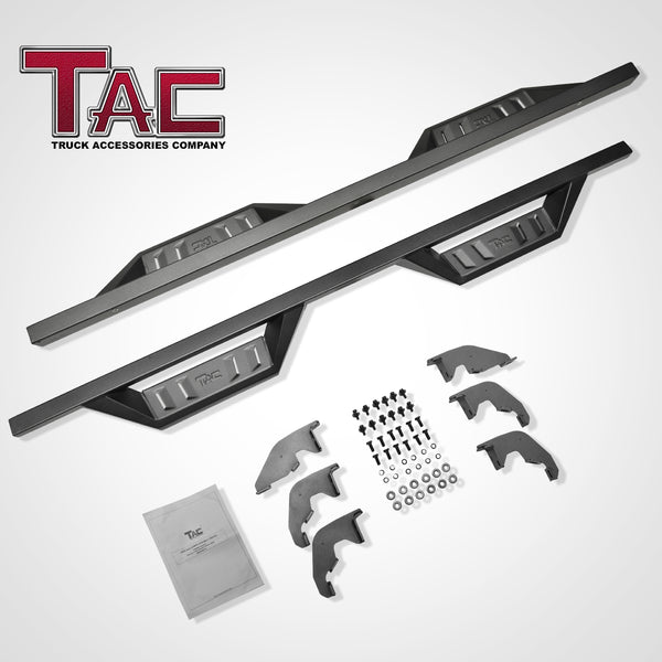 TAC Sidewinder Running Boards Fit 2019-2024 Ford Ranger SuperCrew Cab Truck Pickup 4” Drop Fine Texture Black Side Steps Nerf Bars Rock Slider Armor Off-Road Accessories (2pcs)