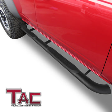 TAC 3" Texture Black Side Steps Compatible with 2021-2026 Ford Bronco 4 Door (Not for Bronco Sport)| Running Boards| Side Bars| Step Rails| Nerf Bars| Rocker Slider| SUV Accessories (2 PCS) - 0