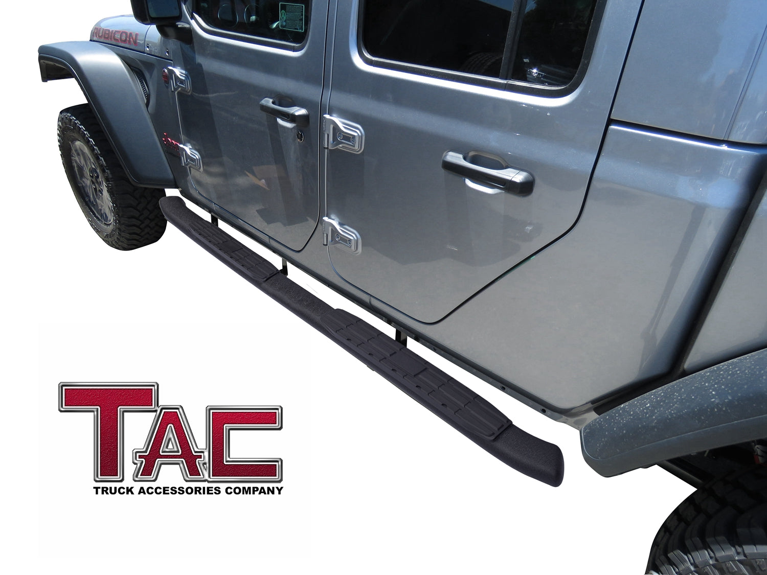 TAC Heavy Texture Black PNC Side Steps For 2020-2025 Jeep Gladiator JT 4 Door Truck | Running Boards | Nerf Bar | Side Bar - 0