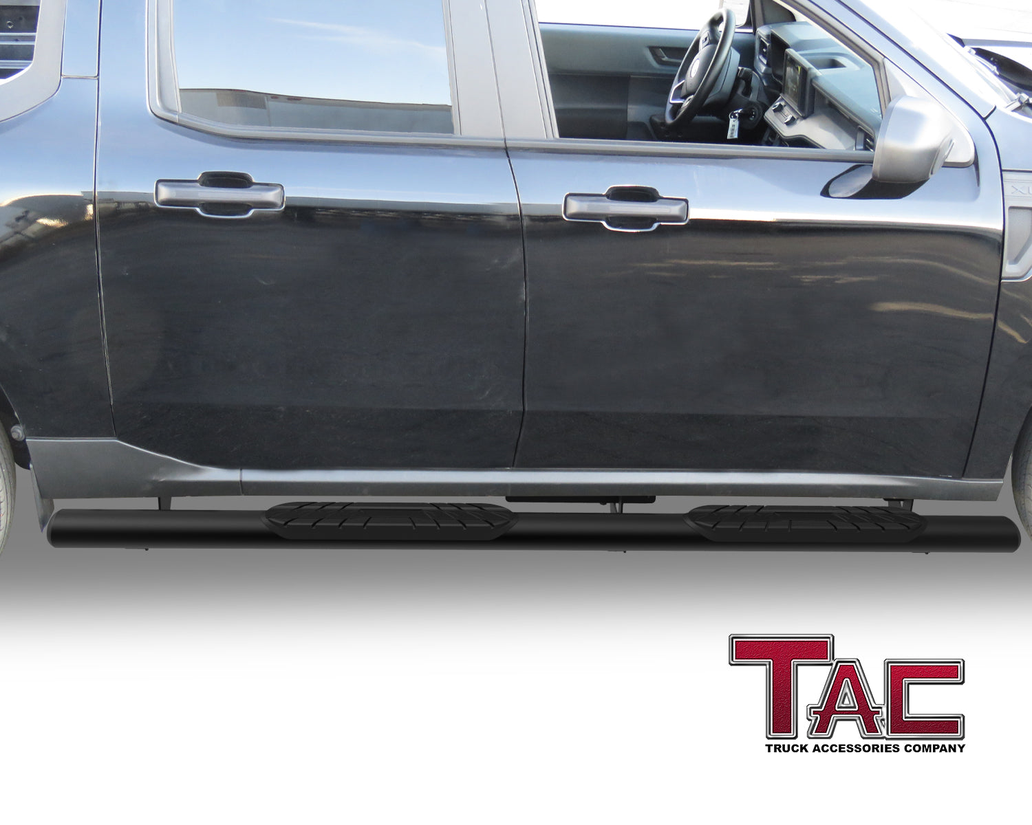 TAC 4" Side Steps Running Boards Compatible With 2022-2025 Ford Maverick Truck Pickup Oval Texture Black Side Bars Step Rails Nerf Bars Off Road Accessories (2 pcs)