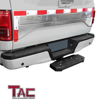 TAC Hitch Step Compatible with 2" Rear Hitch Receiver 6.5" Width SUV Pickup Truck Van Bumper Protector Universal Aluminum Black (Hitch Pin and Clip included) - 0