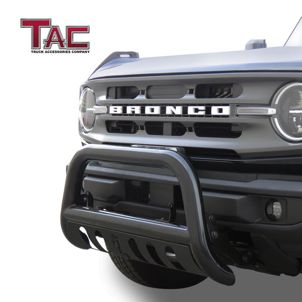 TAC Bull Bar for 2021-2024 Ford Bronco SUV 3” Black Front Bumper Grille Guard Brush Guard Rock Armor Front Protection Accessories