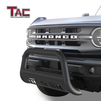 TAC Bull Bar Compatible with 2021-2023 Ford Bronco SUV 3” Black Front Bumper Grille Guard Brush Guard Off Road Accessories