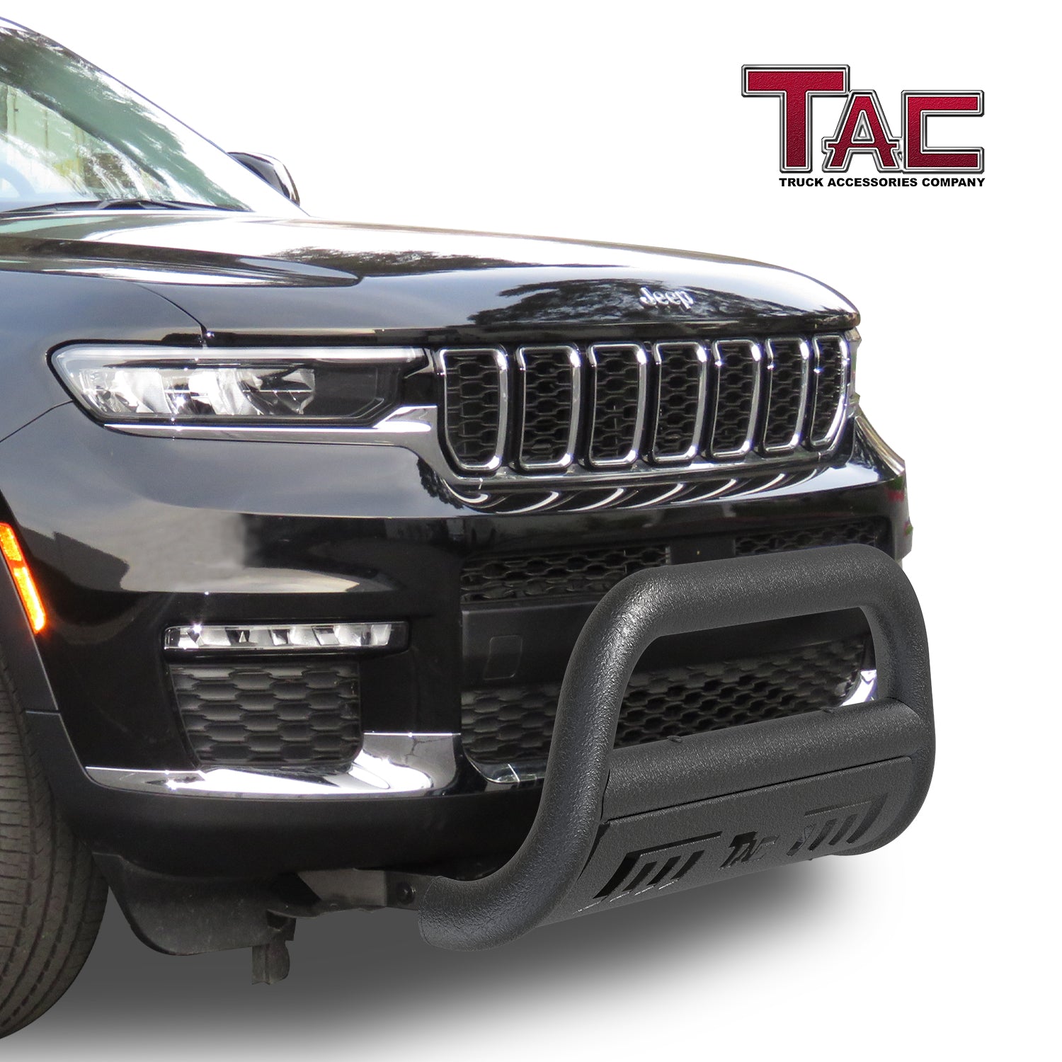 TAC Bull Bar Compatible with 2021-2025 Jeep Grand Cherokee L / 2022-2025 Grand Cherokee / 2022-2024 Grand Cherokee 4xe SUV 3" Black Front Bumper Grille Guard Brush Guard Off Road Accessories