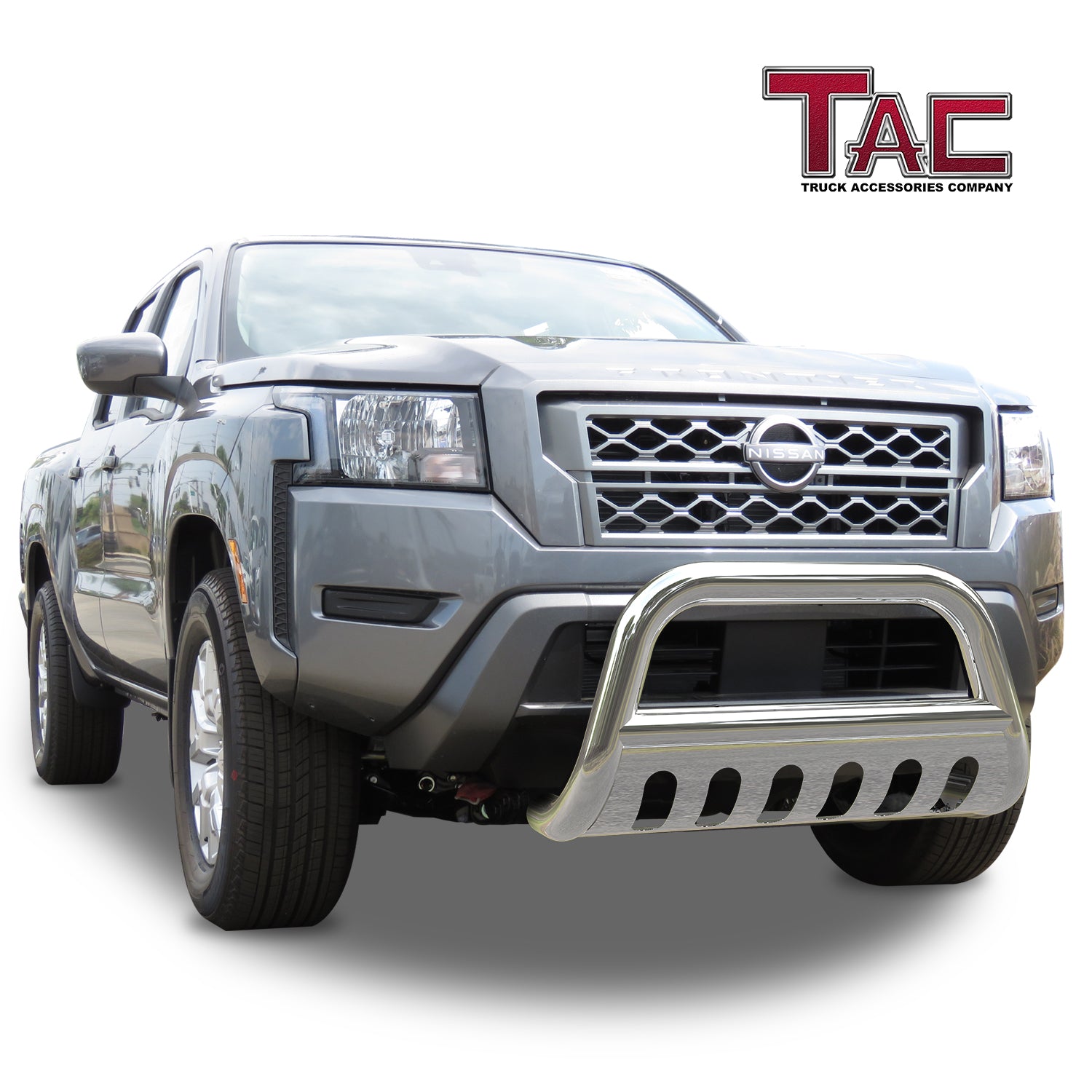 TAC Bull Bar Compatible with 2022-2025 Nissan Frontier Pickup Truck 3" Stainless Steel Front Bumper Grille Guard Brush Guard