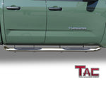 TAC Side Steps Running Boards Compatible with 2022-2023 Toyota Tundra Double Cab 3” Stainless Steel Side Bars Nerf Bars Off Road Accessories 2pcs