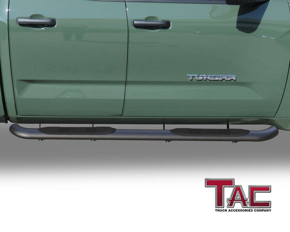 TAC 3" Texture Black Side Steps Compatible with 2022-2025 Toyota Tundra Double Cab| Running Boards| Side Bars| Step Rails| Nerf Bars| Rocker Slider| Pickup Truck Accessories (2 PCS)
