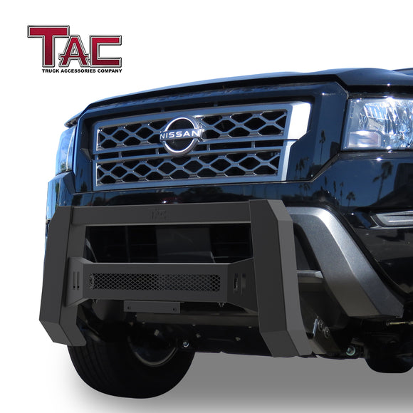 TAC Predator Modular Bull Bar for 2022-2025 Nissan Frontier Pickup Truck Front Mesh Version Brush Bumper Grille Guard Fine Textured Black Suitable for 20" LED Off-Road Lights