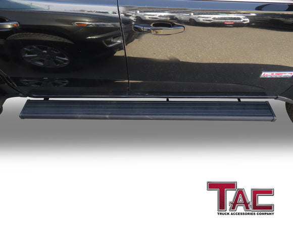 TAC Spear Running Boards Compatible with 2015-2025 Chevy Colorado Canyon Crew Cab 6" Side Step Rail Nerf Bar Truck Accessories Aluminum Texture Black Width Body and Soft top Lightweight 2Pcs
