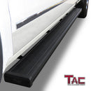 TAC Spear Running Boards Compatible with 2007-2018 Chevy Silverado/GMC Sierra 1500 | 2007-2019 2500/3500 Crew Cab 6" Side Step Rail Nerf Bar Truck Accessories Aluminum Texture Black Width Lightweight-3