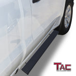 TAC Spear Running Boards Compatible with 2019-2024 Chevy Silverado/GMC Sierra 1500|2020-2024 2500/3500 Regular Cab 6" Side Step Rail Nerf Bar Truck Accessories Aluminum Texture Black