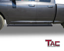 TAC Spear Running Boards Compatible with 2009-2018 Dodge Ram 1500 Quad Cab (Incl. 2019-2024 Ram 1500 Classic) 6" Side Step Rail Nerf Bar Truck Accessories Aluminum Texture Black Width Body and Soft top-3