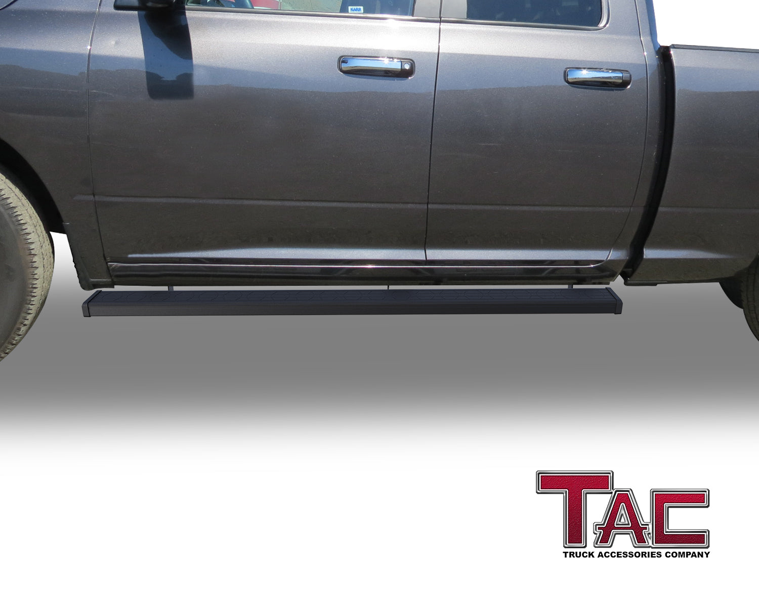 TAC Spear Running Boards Compatible with 2009-2018 Dodge Ram 1500 Quad Cab (Incl. 2019-2024 Ram 1500 Classic) 6" Side Step Rail Nerf Bar Truck Accessories Aluminum Texture Black Width Body and Soft top