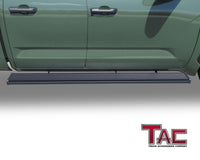 TAC Spear Running Boards Compatible with 2022-2023 Toyota Tundra Double Cab 6" Side Step Rail Nerf Bar Truck Accessories Aluminum Texture Black Width Body and Soft top Lightweight 2Pcs