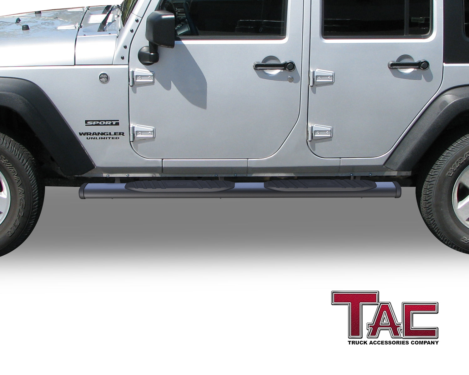 TAC Arrow Side Steps Running Boards Compatible with 2007-2018 Jeep Wrangler JK 4 Door SUV 5" Aluminum Texture Black Step Rails Nerf Bars Lightweight Off Road Accessories 2Pcs