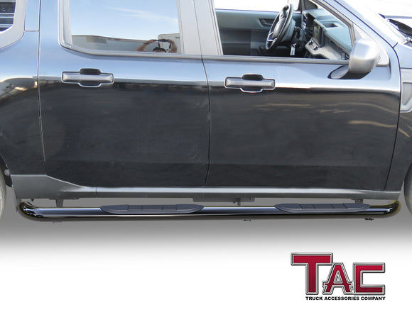 TAC 3" Gloss Black Side Steps Compatible with 2022-2025 Ford Maverick / Maverick Hybrid| Running Boards| Side Bars| Step Rails| Nerf Bars| Rocker Slider| Pickup Truck Accessories (2 PCS)