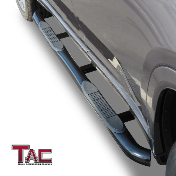 TAC 3" Gloss Black Side Steps Compatible with 2021-2025 Jeep Grand Cherokee L (Not Fit 2022 Grand Cherokee)| Running Boards| Side Bars| Step Rails| Nerf Bars| Rocker Slider| SUV Accessories (2 PCS)