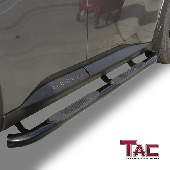 TAC 3" Gloss Black Side Steps Compatible with 2022-2025 Nissan Pathfinder(Incl. Models with Exterior Ground Lighting/Welcome Lighting)| Running Boards| Side Bars| Step Rails| Nerf Bars| Rocker Slider| SUV Accessories (2 PCS)