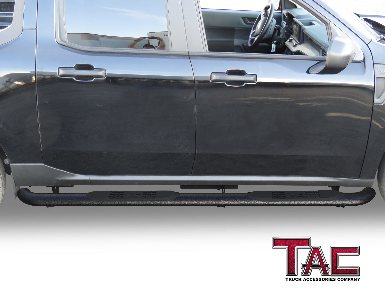 TAC 3" Texture Black Side Steps Compatible with 2022-2024 Ford Maverick/ Maverick Hybrid| Running Boards| Side Bars| Step Rails| Nerf Bars|Rocker Slider| Pickup Truck Accessories (2 PCS)