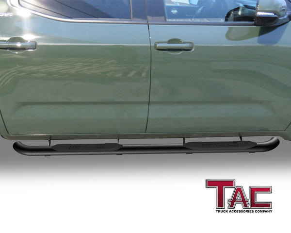 TAC Side Steps Running Boards Fit 2022-2023 Toyota Tundra CrewMax Truck Pickup 3” Texture Black Side Bars Nerf Bars Off Road Accessories 2pcs