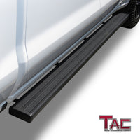 TAC Spear Running Boards Compatible with 2019-2023 Chevy Silverado/GMC Sierra 1500 Crew Cab|2020-2024 2500/3500 Crew Cab 6" Side Step Rail Nerf Bar Truck Accessories Aluminum Texture Black Lightweight