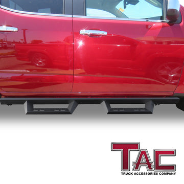 TAC Sniper Running Boards Compatible with 2015-2026 Chevy Colorado/GMC Canyon Crew Cab Truck Pickup 4" Drop Fine Texture Black Side Steps Nerf Bars Rock Slider Armor Off-Road Accessories (2pcs) - 0