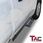 TAC Sniper Running Boards Fit 2019-2023 Chevy Silverado/GMC Sierra 1500 | 2020-2024 2500/3500 Regular Cab Truck Pickup 4" Fine Texture Black Side Steps Nerf Bars 2pcs