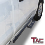 TAC Sniper Running Boards Fit 2019-2024 Chevy Silverado/GMC Sierra 1500 | 2020-2024 2500/3500 Regular Cab Truck Pickup 4" Fine Texture Black Side Steps Nerf Bars 2pcs