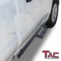 TAC Sniper Running Boards Fit 2019-2023 Chevy Silverado/GMC Sierra 1500 | 2020-2024 2500/3500 Regular Cab Truck Pickup 4" Fine Texture Black Side Steps Nerf Bars 2pcs