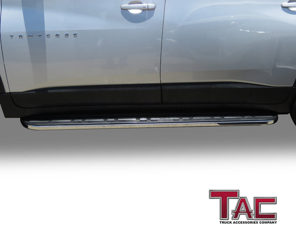 TAC Cobra Running Boards Compatible With 2018-2023 Chevy Traverse|2018-2024 Enclave SUV Side Steps Nerf Bars Step Rails Aluminum Black Off-Road City Exterior Accessories 2 pieces one pair
