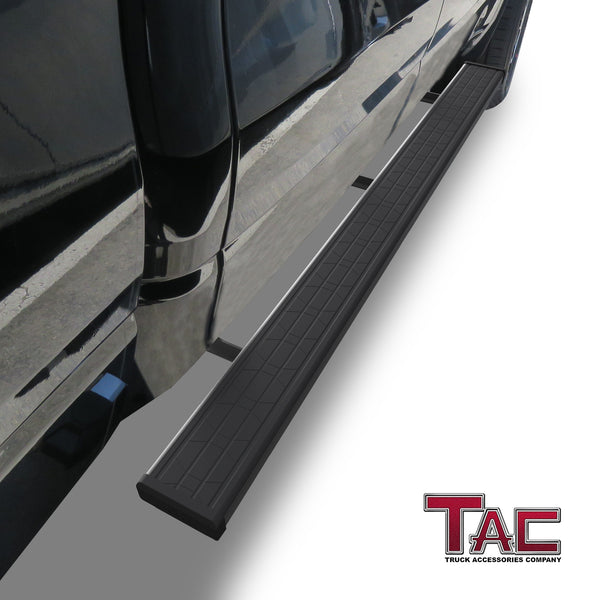 TAC Spear Running Boards Compatible with 2019-2024 Dodge Ram 1500 Quad Cab (Exclude 2019-2024 Ram 1500 Classic) 6" Side Step Rail Nerf Bar Truck Accessories Aluminum Texture Black Width Body 2Pcs