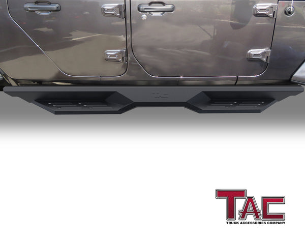 TAC Running Boards Fit 2020-2024 Jeep Gladiator JT Defender Steps Truck Pick Up Fine Texture Black 5” Drop Side Steps Nerf Bars Rock Slider Armor Off-Road Accessories (2pcs)
