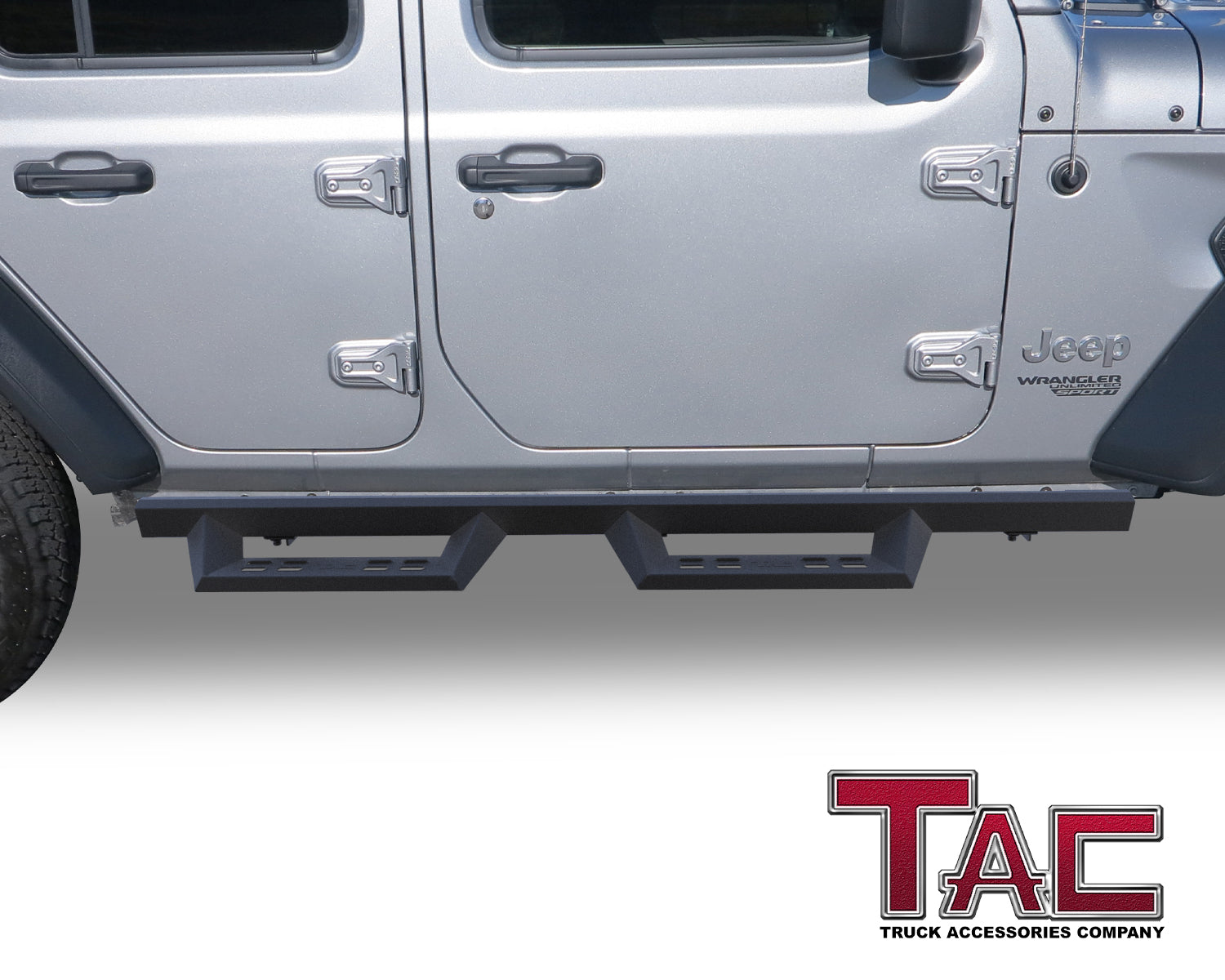TAC Sniper Running Boards Fit 2018-2025 Jeep Wrangler JL 4 Door | 2021-2025 Wrangler JL 4xe Truck Pickup 4" Fine Texture Black Side Steps Nerf Bars 2pcs