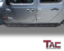 TAC Rocker Running Boards Compatible With 2020-2025 Jeep Gladiator JT| Side Steps| Nerf Bars| Step Bars| Step Rails| Rock Sliders| Carbon Steel| Pickup Truck Accessories| Fine Texture Black (2 PCS)-3
