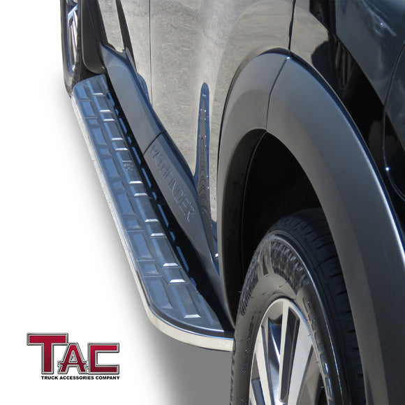 TAC Cobra Running Boards Compatible With 2022-2025 Nissan Pathfinder(Incl. Models with Exterior Ground Lighting/Welcome Lighting) SUV Side Steps Nerf Bars Step Rails Aluminum Black Off-Road City Exterior Accessories 2 pieces one pair