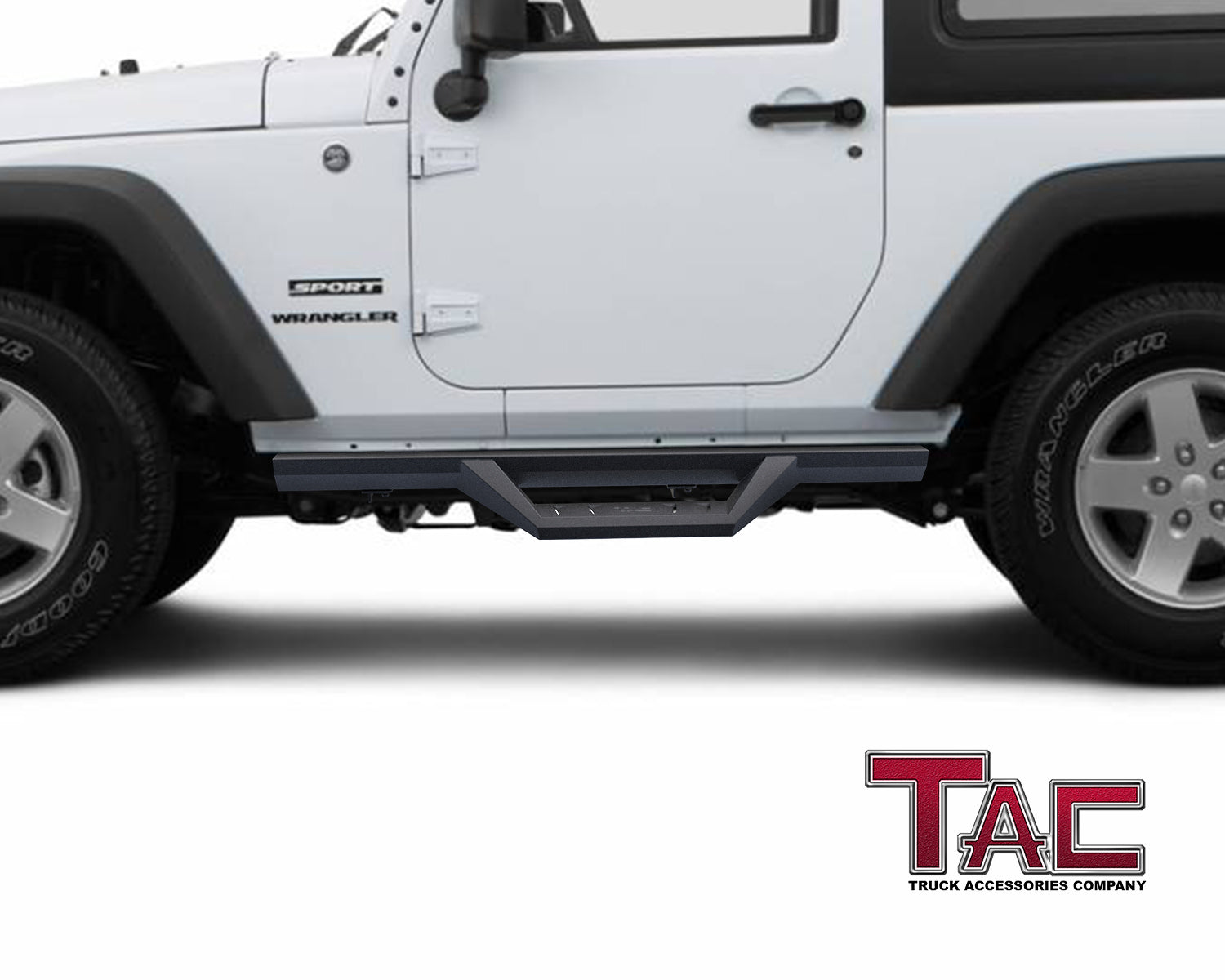 TAC Sidewinder Running Boards Fit 2007-2018 Jeep Wrangler JK 2 Door 4" Drop Side Steps Nerf Bars Rock Slider SUV Fine Texture Black Off-Road Accessories (2pcs)
